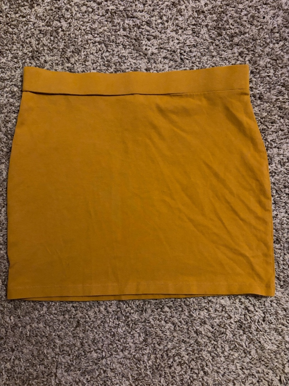 Forever 21 Mustard Ribbed Knit Mini Skirt